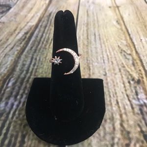 Women’s Adjustable Moon Star Rose Gold Ring
